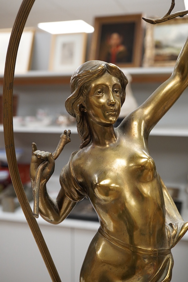 A 20th century brass figural table lamp, 81cm to top of figure